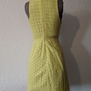 Neon yellow eyelet sheath dress Old Navy